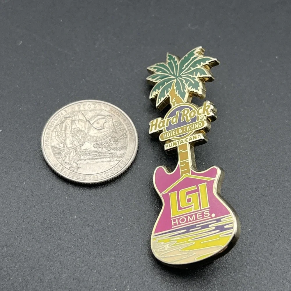 Hard Rock Hotel & Casino Punta Cana LGI Homes Guitar Palm‎ Tree Lapel Hat Pin